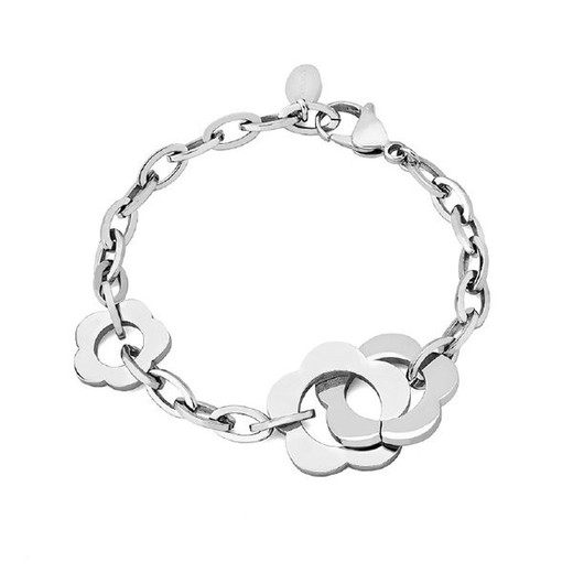 Pulsera Xernus Acero 3032-AA Eslabones Flores