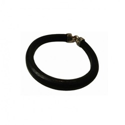 Pulsera Xernus Plata 3NF27107 Piel Negra