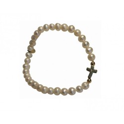 Pulsera Xernus Plata 3XE3117 Perlas Y Cruz