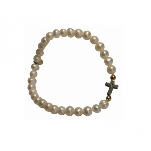 Pulsera Xernus Plata 3XE3117 Perlas Y Cruz