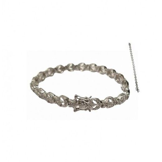 Pulsera Xernus Plata NF1142 Eslabones Motivos Estrellas Con Circonitas