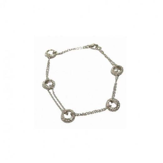 Pulsera Xernus Plata NF1684 Eslabones Redondos Circonitas