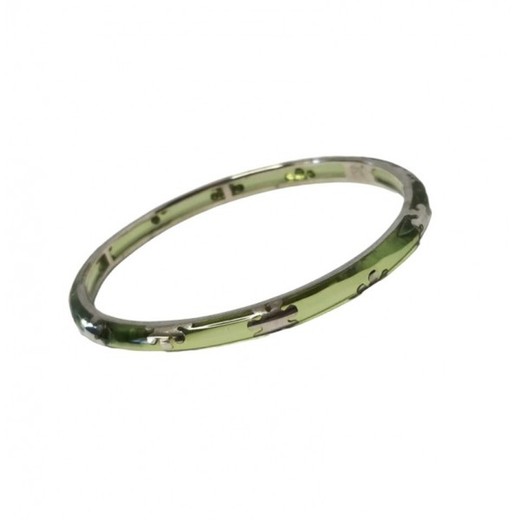 Pulsera Xernus Plata NF1704 Brazalete De Resina Verde