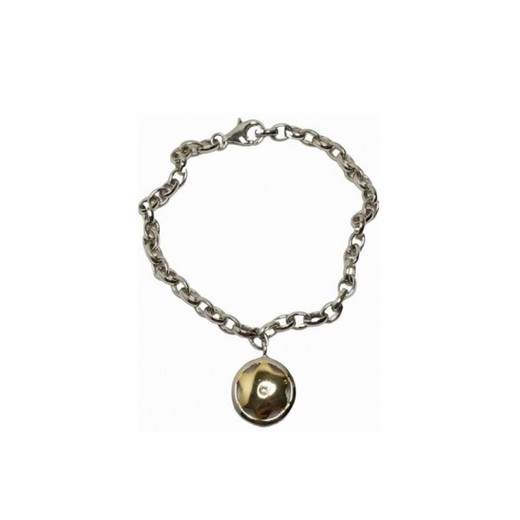 Pulsera Xernus Plata NF2024 Colgante Circular Dorado