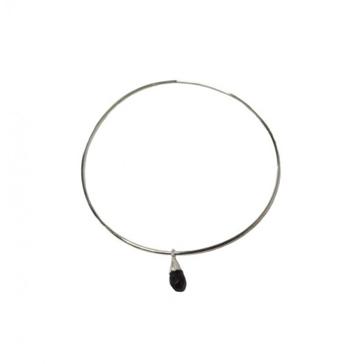 Pulsera Xernus Plata NF2581-N Lagrima Color Negra