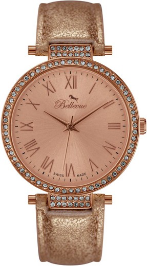 Reloj Bellevue Mujer B.39 Piel Sintetica Rosa