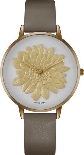 Reloj Bellevue Mujer B.42-2 Piel Sintetica Gris