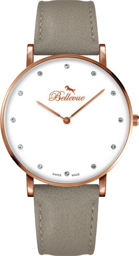 Reloj Bellevue Mujer B.56 Piel Sintetica Gris