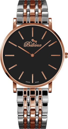 Reloj Bellevue Mujer D.35 Metal Gris Bicolor Rosa