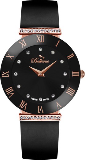 Reloj Bellevue Mujer E.101 Tela Negro