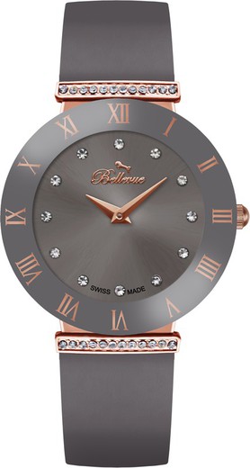 Reloj Bellevue Mujer E.111 Tela Gris