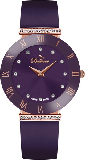 Reloj Bellevue Mujer E.113 Tela Morado