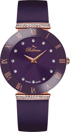 Reloj Bellevue Mujer E.114 Tela Morado