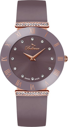 Reloj Bellevue Mujer E.122 Tela Morado