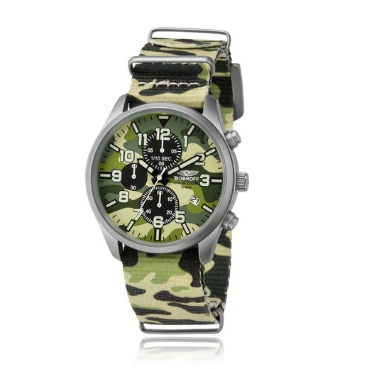 Reloj Bobroff Hombre BF0020 Nylon Camuflaje Verde