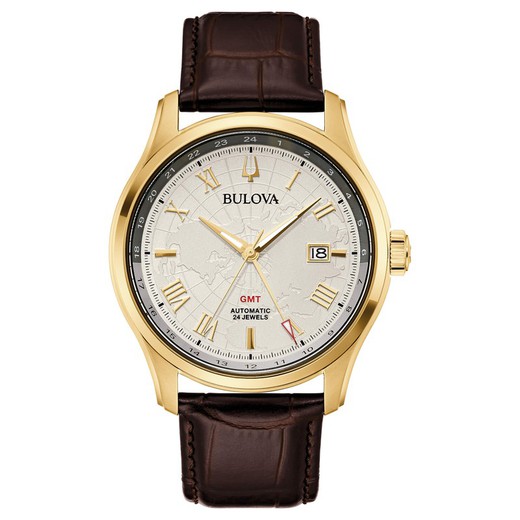 Reloj Bulova Hombre 97B210 Piel Marrón GMT