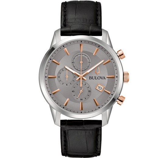 Reloj Bulova Hombre 98B409 Piel Negra