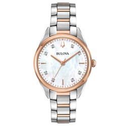 Reloj Bulova Mujer 98P183 Acero Bicolor Rosa Diamantes