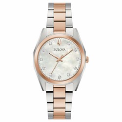 Reloj Bulova Mujer 98P207 Acero Bicolor Rosa Diamantes