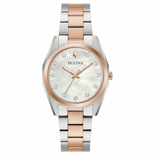 Reloj Bulova Mujer 98P207 Acero Bicolor Rosa Diamantes