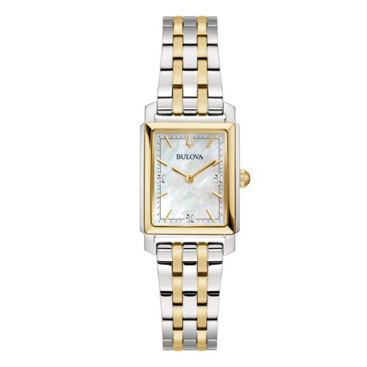 Reloj Bulova Mujer 98P220 Acero Bicolor Dorado Diamantes