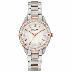 Reloj Bulova Mujer 98R281 Acero Bicolor Rosado Diamantes