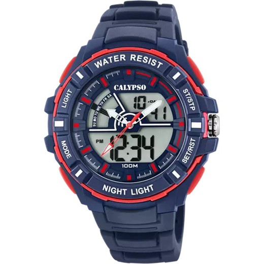 Calypso Herrenuhr K5769/2 Sport Blau Bicolor Rot