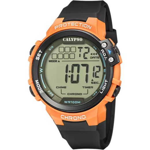 Reloj Calypso Hombre K5817/4 Sport Negro Bicolor Naranja