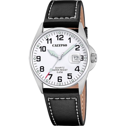 Calypso Herrenuhr K5870/1 Basic aus schwarzem Leder