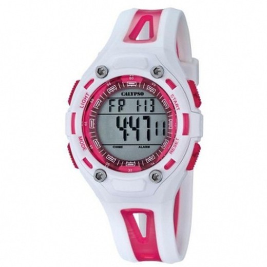 Reloj Calypso Infantil K5666/3 Sport Blanco Bicolor Rosa