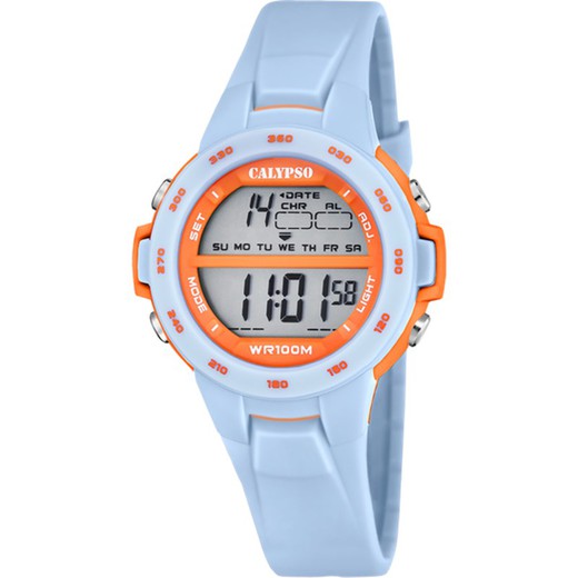 Calypso Kinderuhr K5850/2 Sport Hellblau Bicolor Orange