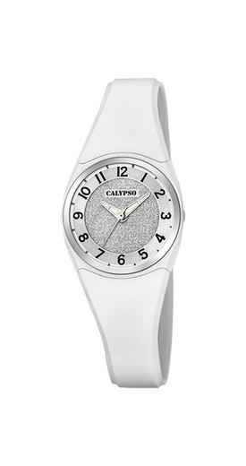 Relógio feminino Calypso K5752/1 esportivo branco