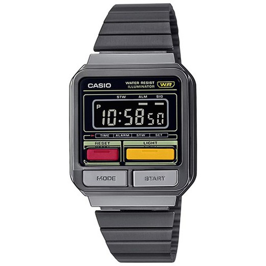 Casio A120WEGG-1BEF schwarze Stahluhr