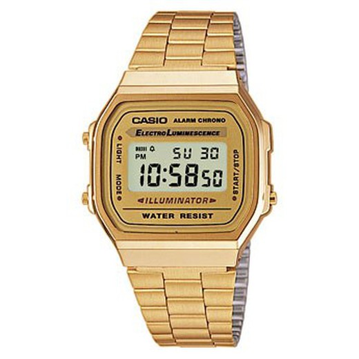 Cyfrowy złoty zegarek Casio A168WG-9EF