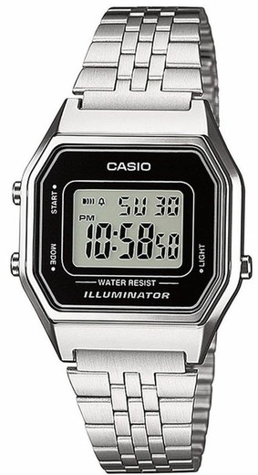 Cyfrowy damski stalowy zegarek Casio LA680WEA-1EF