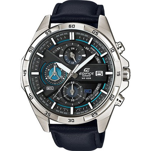Casio Edifice EFR-556L-1AVUEF Niebieski skórzany zegarek