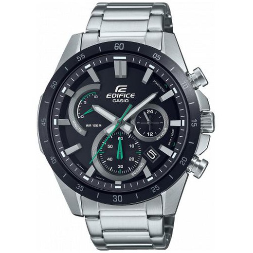 Casio Edifice EFR-573DB-1AVUEF Czarny skórzany zegarek