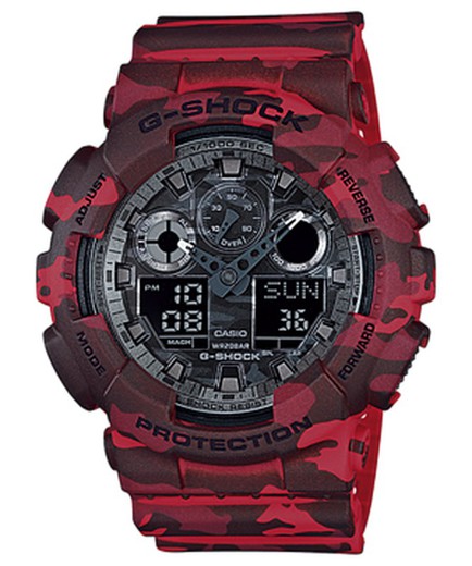 Reloj Casio G-Shock Camuflaje Rojo GA-100CM-4AER