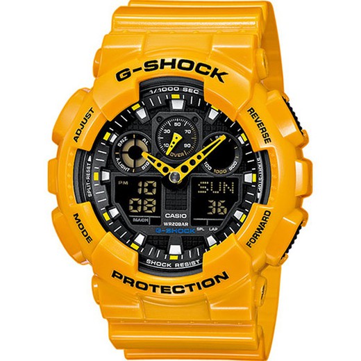 Casio G-Shock GA-100A-9AER Sportowy żółty zegarek