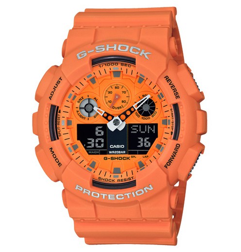 Casio G-Shock GA-100RS-4AER Sport Orange Uhr