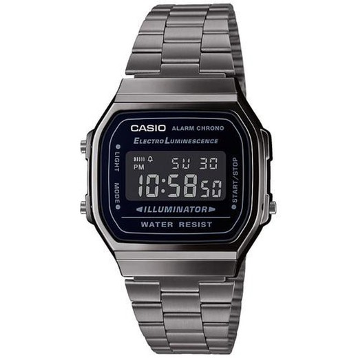 Relógio masculino Casio A168WEGG-1BEF preto aço