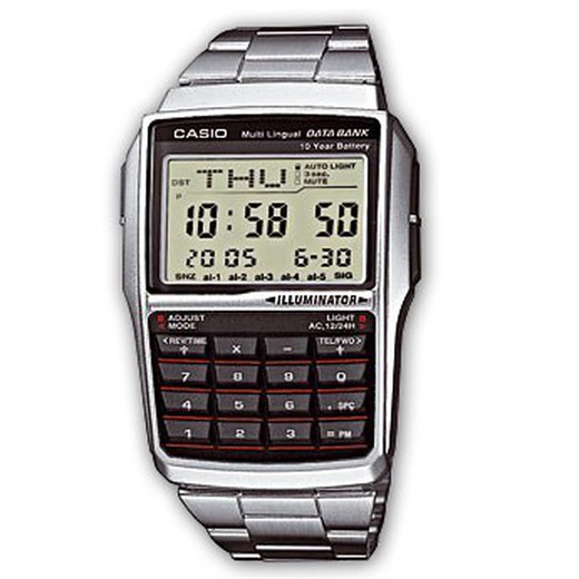 Męski stalowy zegarek Casio DBC-32D-1AES Kalkulator banku danych