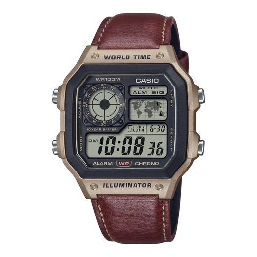 Reloj Casio Hombre AE-1200WHL-5AVEF Piel Marrón