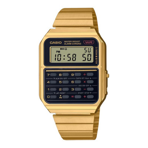 Ανδρικό ρολόι Casio CA-500WEG-1AEF Αριθμομηχανή Χρυσό