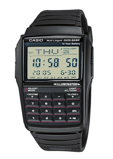 Reloj Casio Hombre Data Bank Calculadora DBC-32-1AES