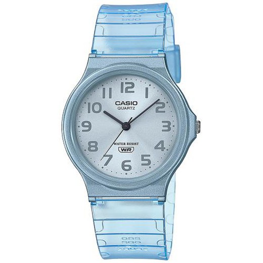 Relógio masculino Casio MQ-24S-2BEF azul transparente
