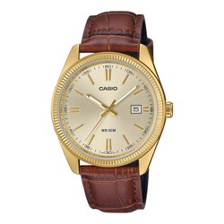 Relógio masculino Casio MTP-1302PGL-9AVEF couro marrom