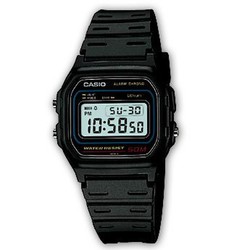 Ανδρικό ρετρό μαύρο ρολόι Casio W-59-1VQES