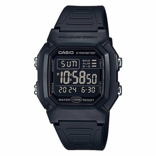 Casio Men's Retro Black Watch W-800H-1BVES