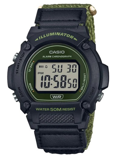 Reloj Casio Hombre W-219HB-3AVEF Piel Negra Nylon